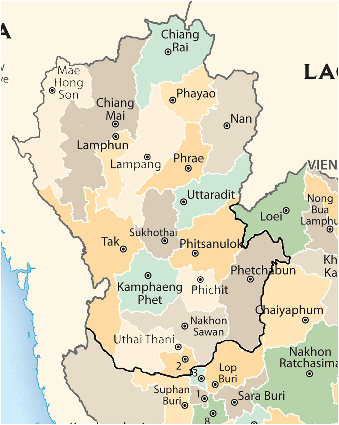 Map of Northern Thailand